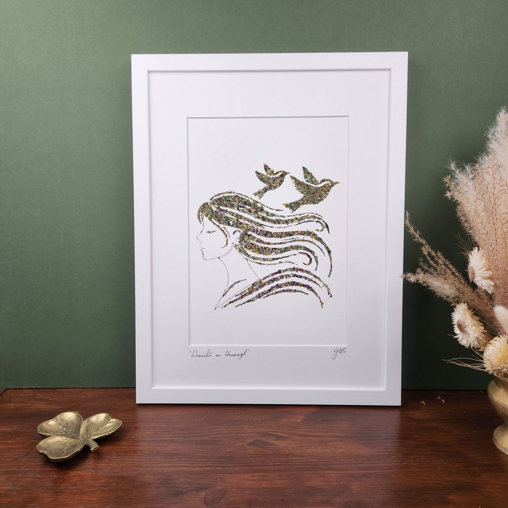 SIÓG Botanicals Product 12" x 16" Framed Print 'Dreoilín an Churraigh' Curragh Wren Art Print