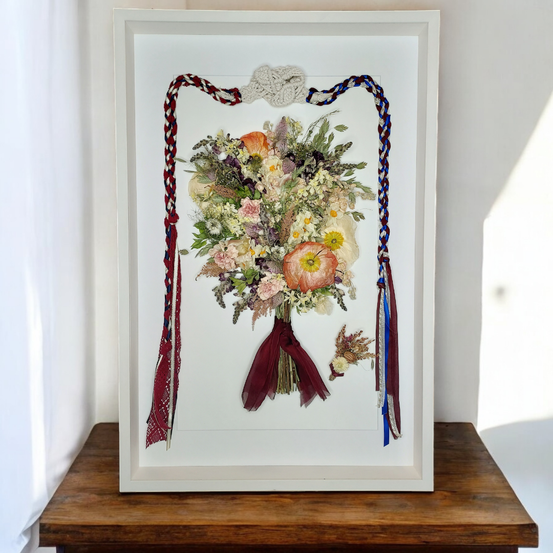 SIÓG Botanicals 60cm x 90cm: Multiple bouquets / Bouquet (Blooms & Stems) 3D Preserved Bouquet in Shadow Box