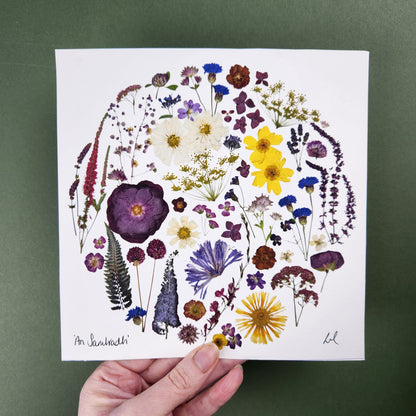 SIÓG Botanicals 8" Square Print 'An Samhradh' Summer Flower Art Print